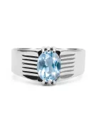Anillo Aguamarina Plata de ley 925 Artesanía vintage vrc007s